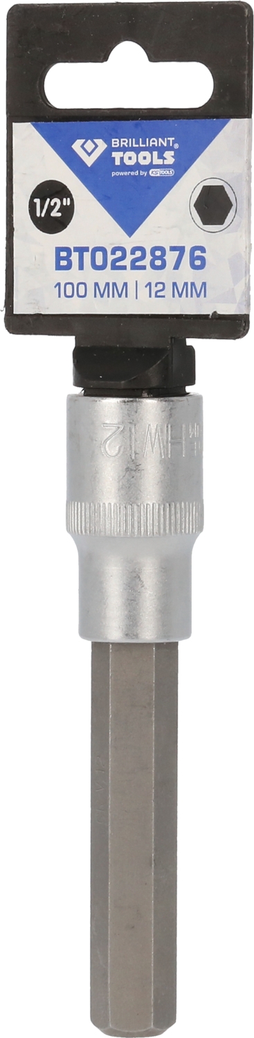 Brilliant Tools  1/2" Innensechskant Bit-Stecknuss, 100 mm lang, 12 mm