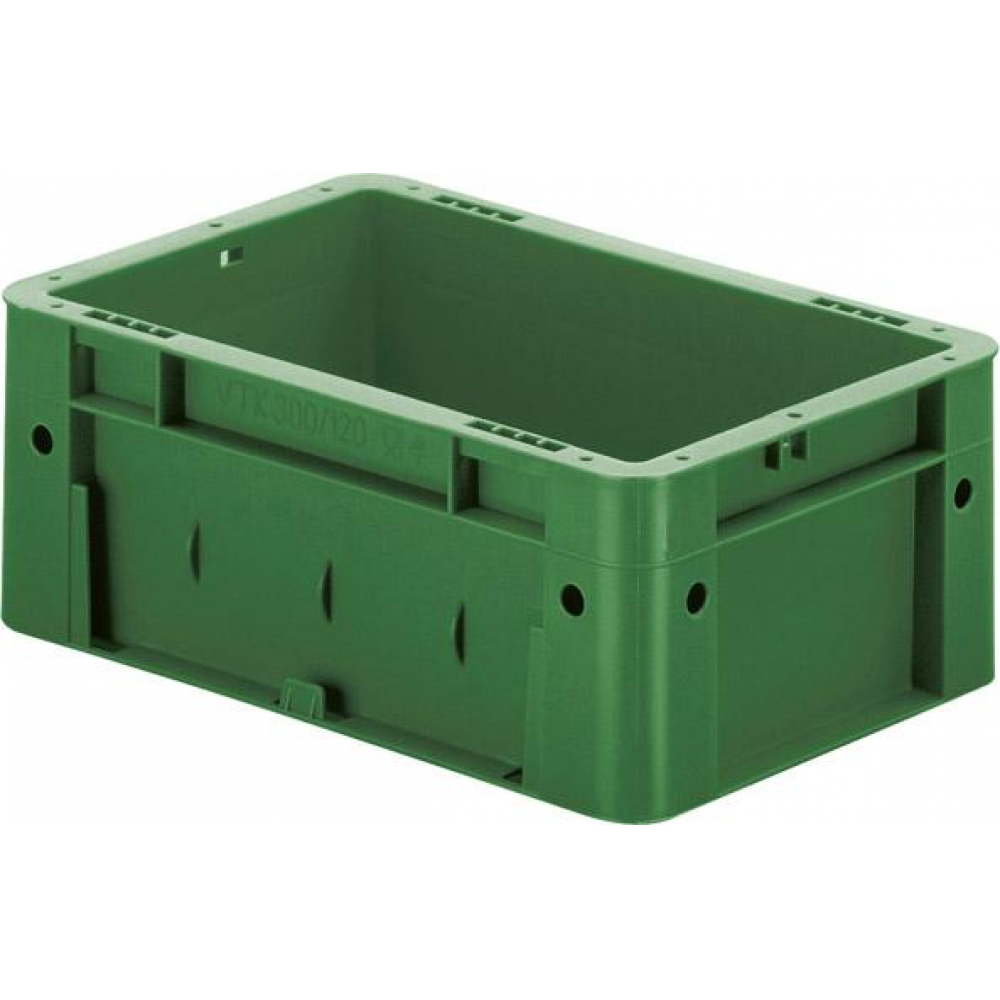 Transportkasten VTK 300/120-0 Transport-Stapelkasten B300x T200x H120 mm grün Auflast 600kg ohne Griffloch