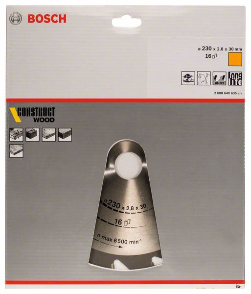 Bosch Kreissägeblatt Construct Wood, 230 x 30 x 2,8 mm, 16