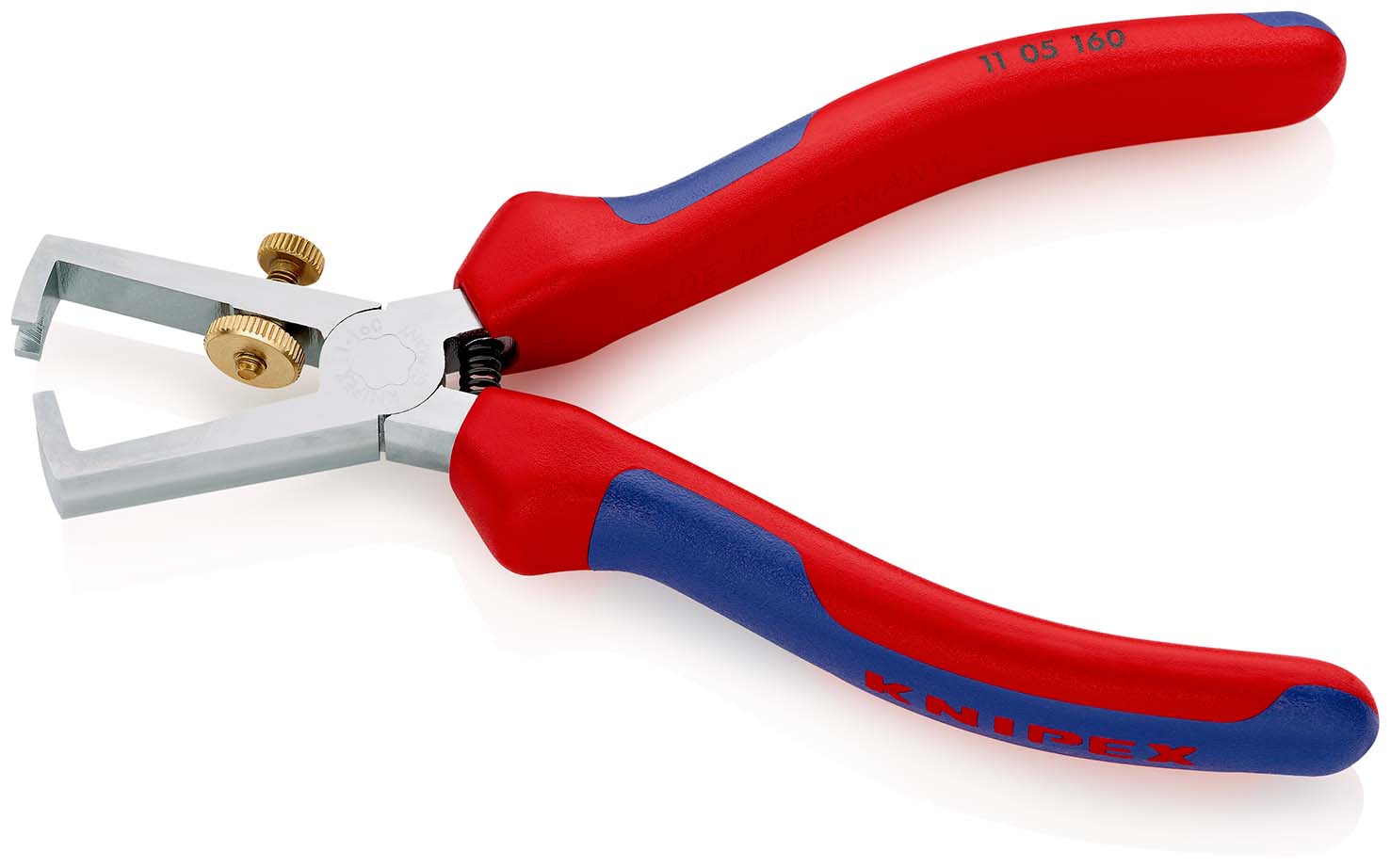 Abisolierzange verchromt mitMehrkomponenten-Griffen160mm qmm KNIPEX