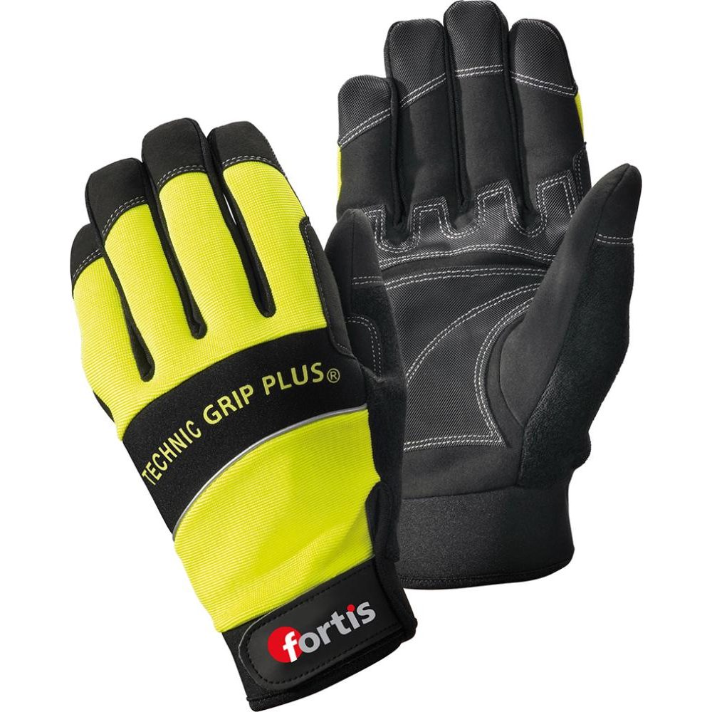 Handschuh Gr.10 gelb/schwarz Technic Grip + FORTIS10 +,gelb,FORTIS/