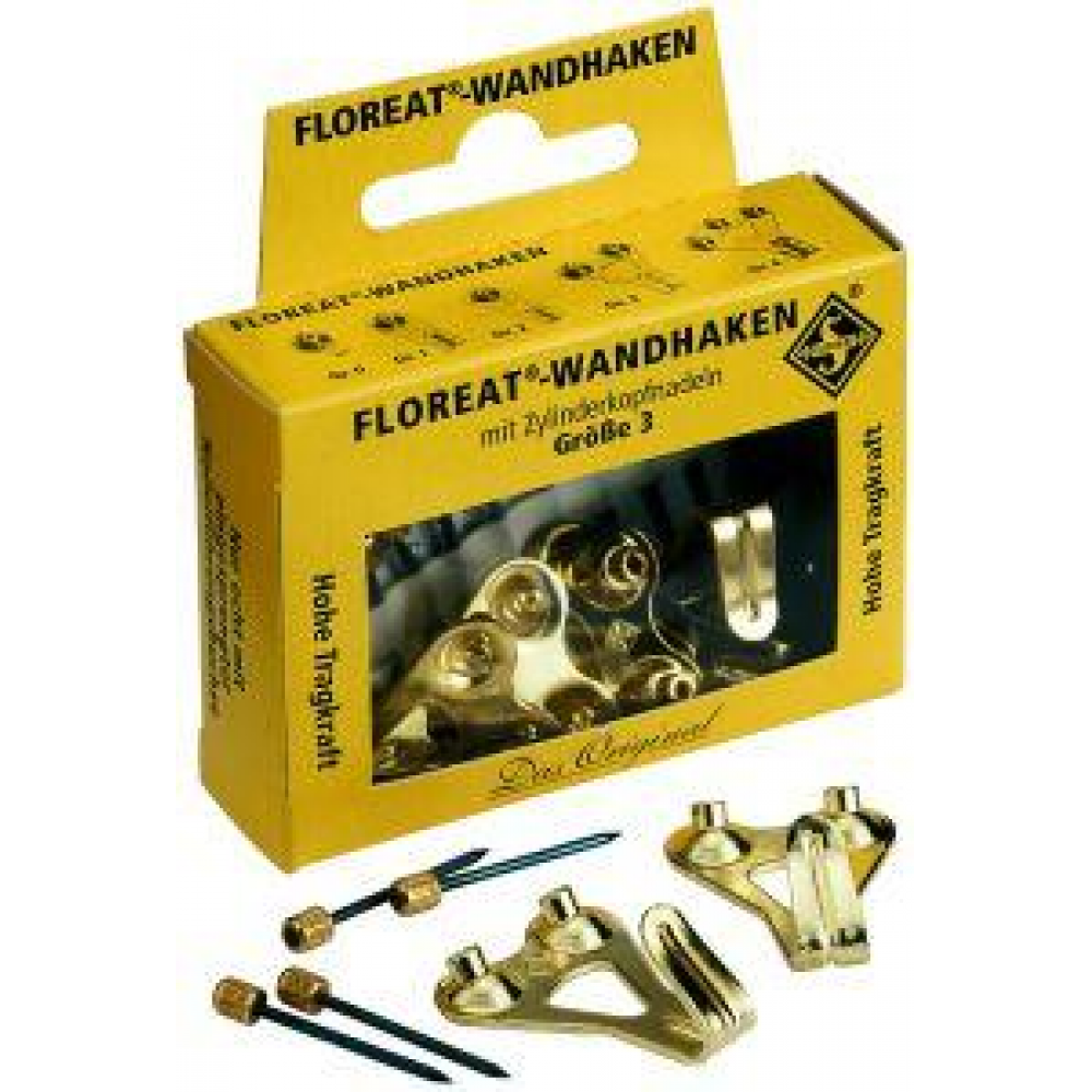 Floreat-Haken Größe 1 mit Zylinderkopfnadeln vermessingt