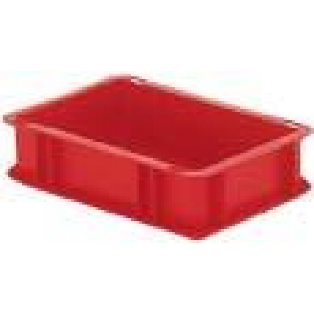 Transportkasten TK 300/75-0, Wände und Boden geschlossen Transport-Stapelkasten B300x T200x H75 mm rot, ohne Griffloch