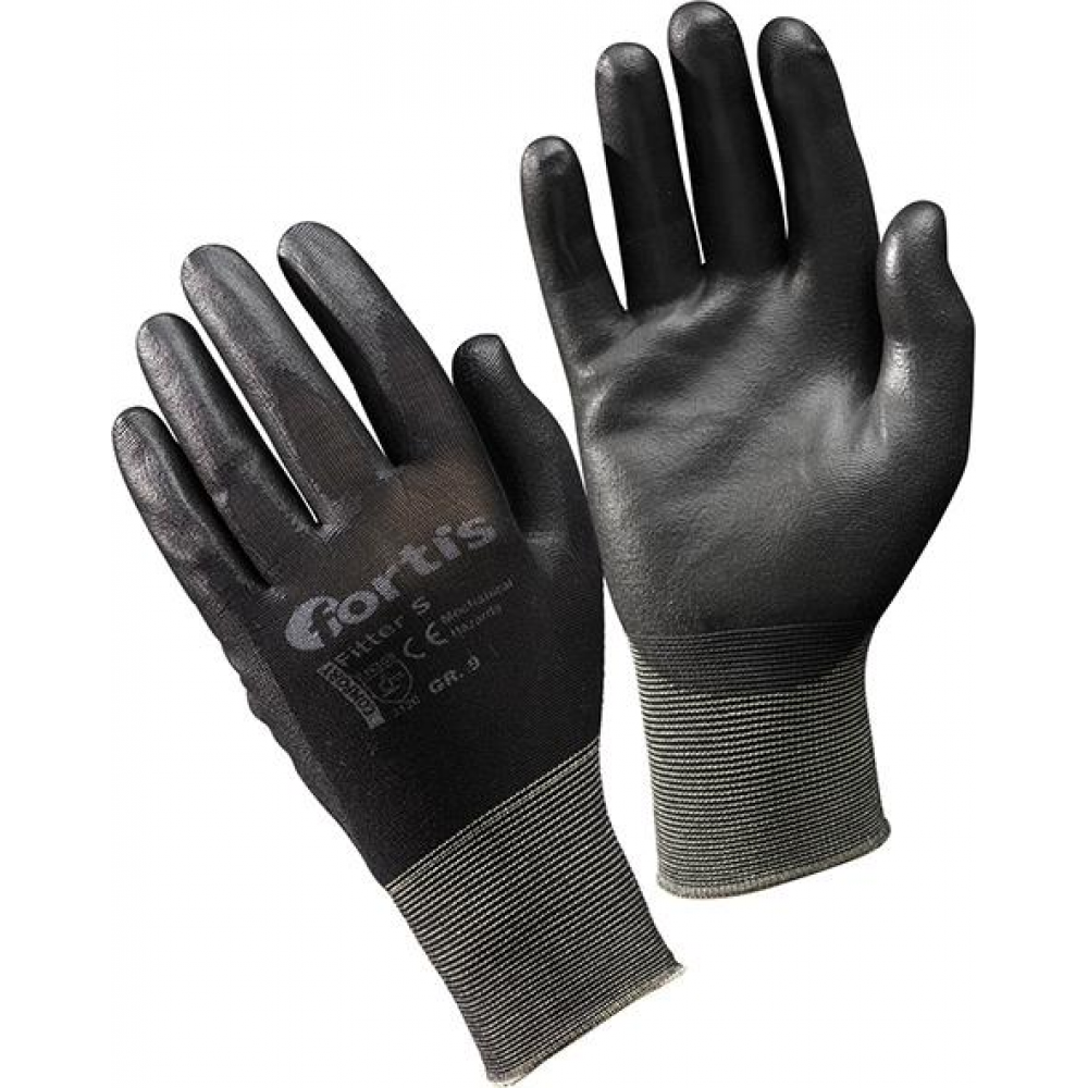 Handschuh Gr.10 aus PU und Polyamid schwarz FORTISchwarz, Gr.10,FORTIS