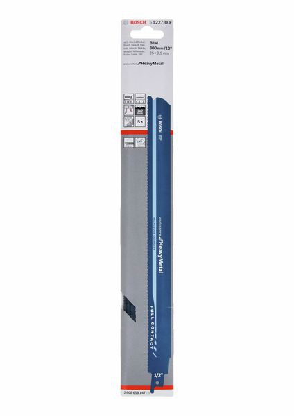 Bosch Säbelsägeblatt S 1227 BEF Endurance for Heavy Metal, 5er-Pack