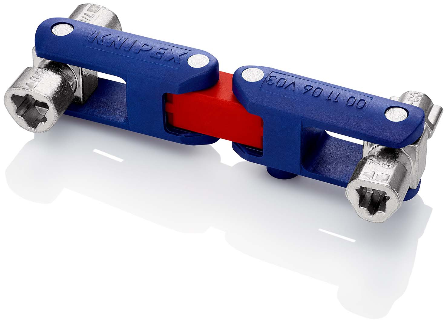 KNIPEX 00 11 06 V03 Schaltschrankschlüssel „DoubleJoint“  62 mm (SB-Karte/Blister)