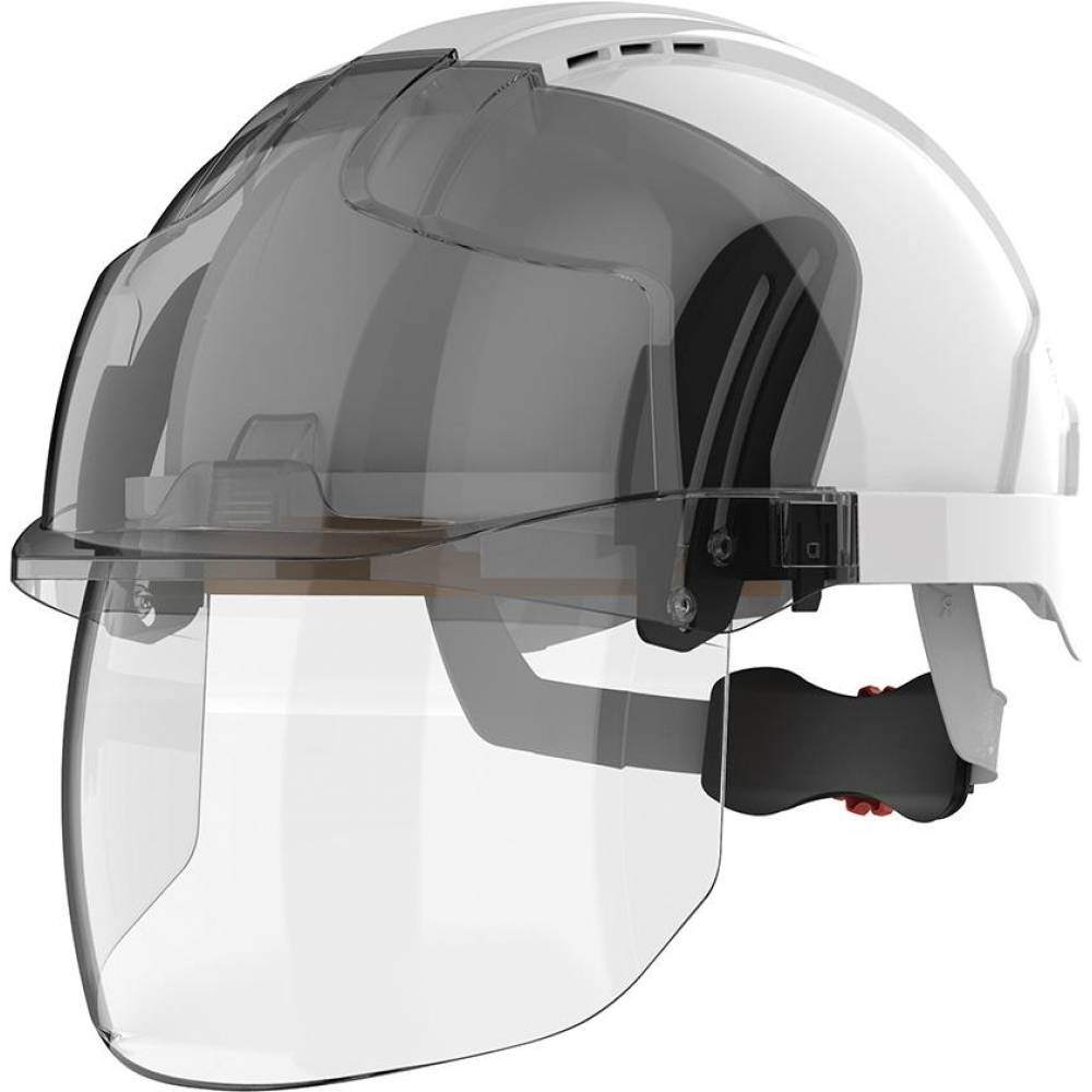 EVO VISTAshield & Drehradverschluss mit Visier weiß JSP