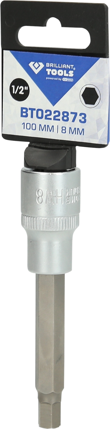 Brilliant Tools  1/2" Innensechskant Bit-Stecknuss, 100 mm lang, 8 mm