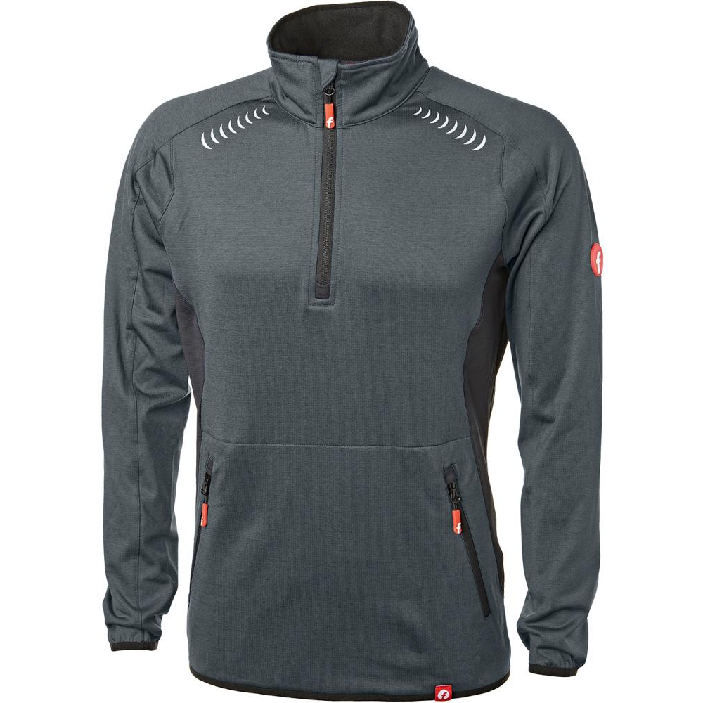 Fleecepullover Gr. S grau/schwarz meliert Fortis Elements