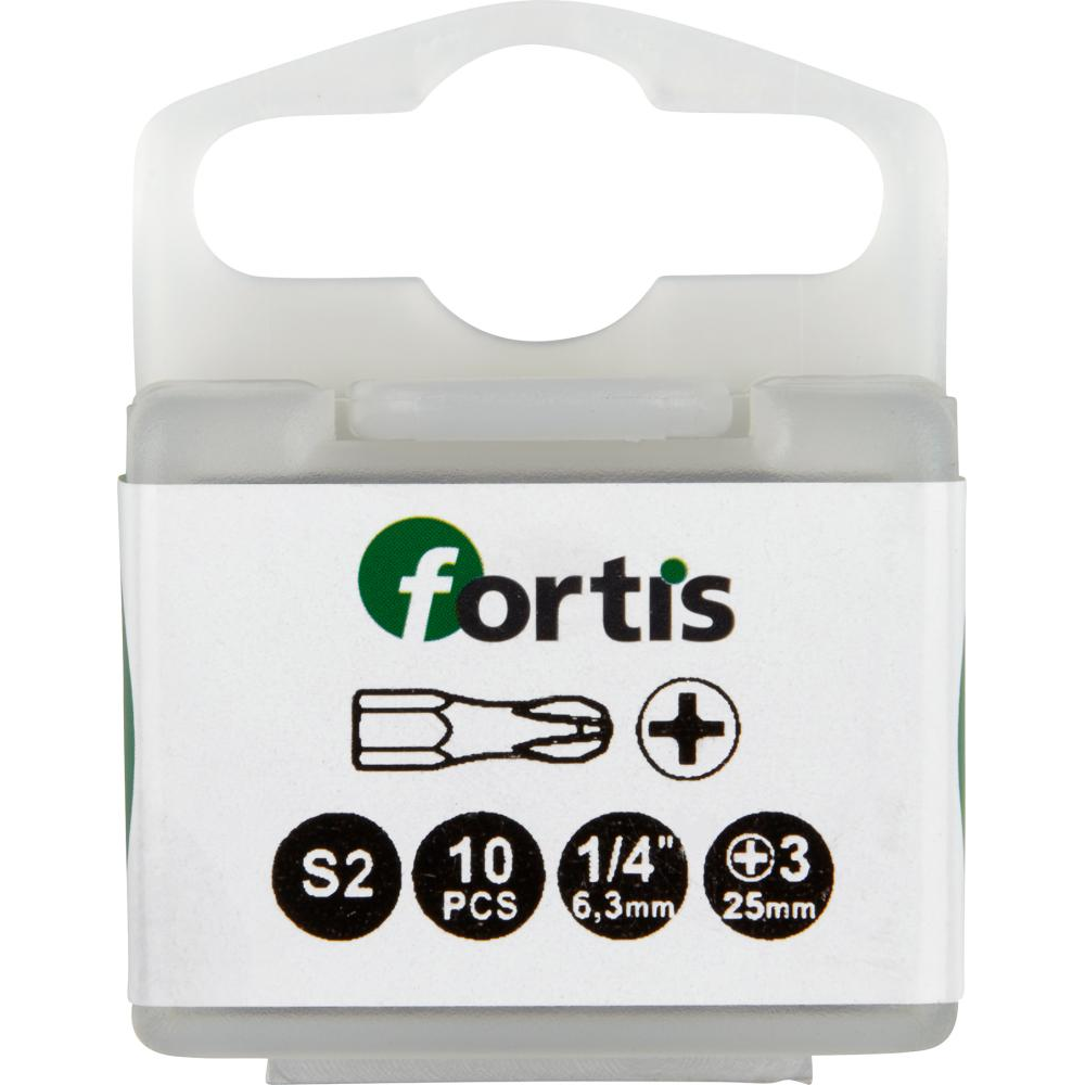 Bit 1/4", für Kreuzschlitz-Schrauben PH Torsion DIN3126" C6 3,PH3x25mm 10er Pack FORTIS