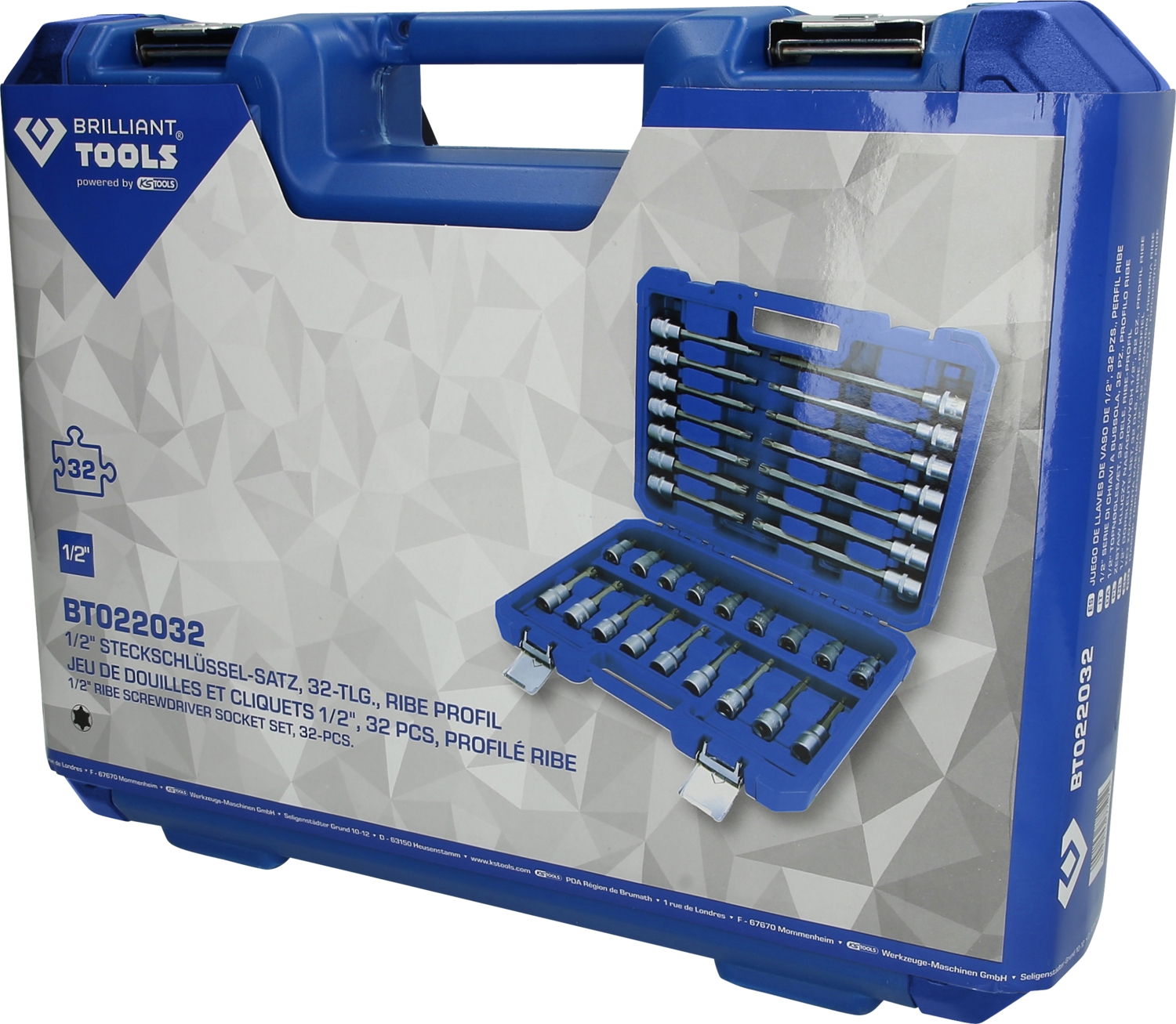 Brilliant Tools  1/2" Bit-Stecknuss-Satz, 32-tlg, RIBE Profil