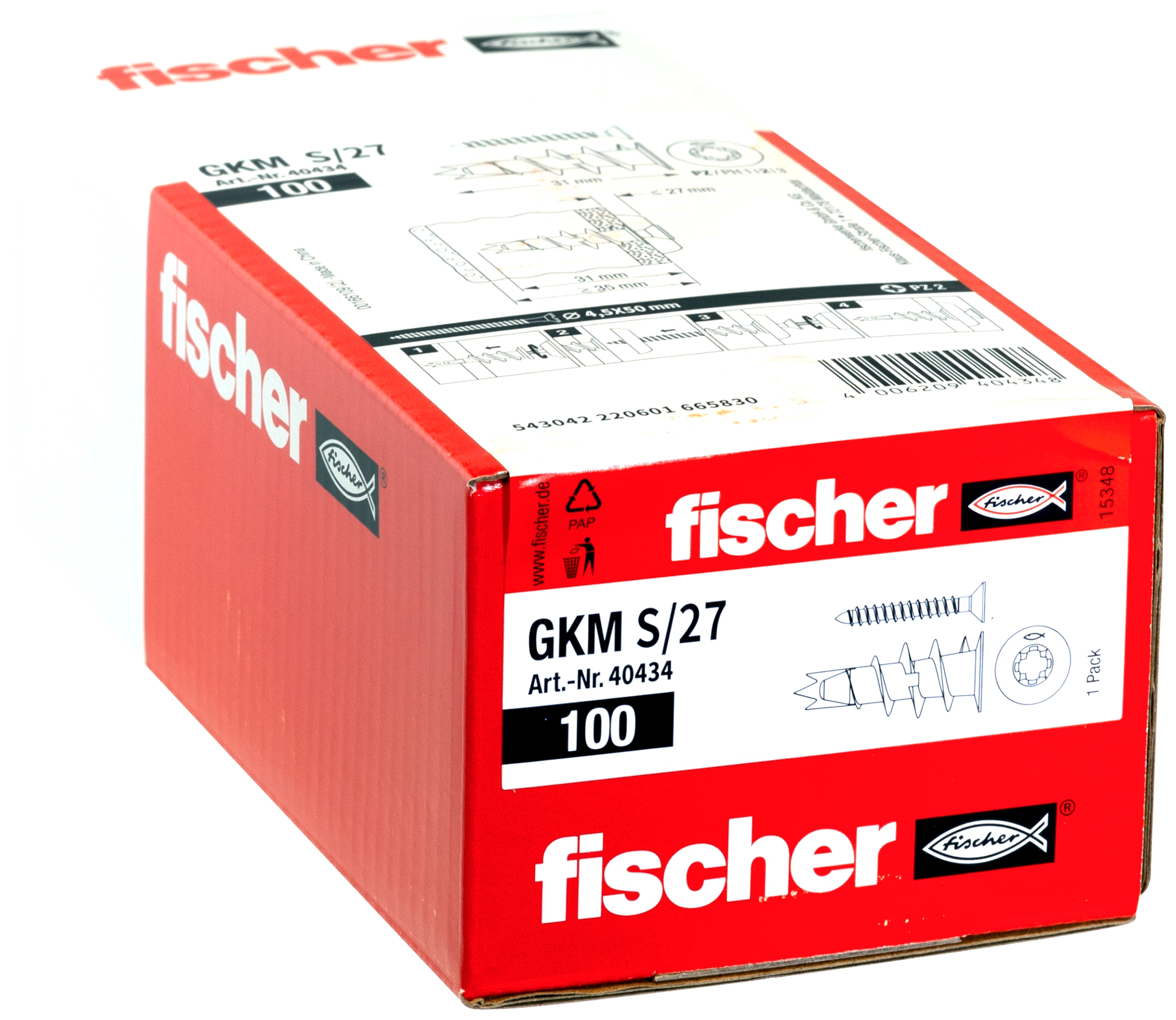 Fischer GKM 27. Der selbstbohrende Metalldübel mit Schraube für Gipskarton- und Gipsfaserplatten