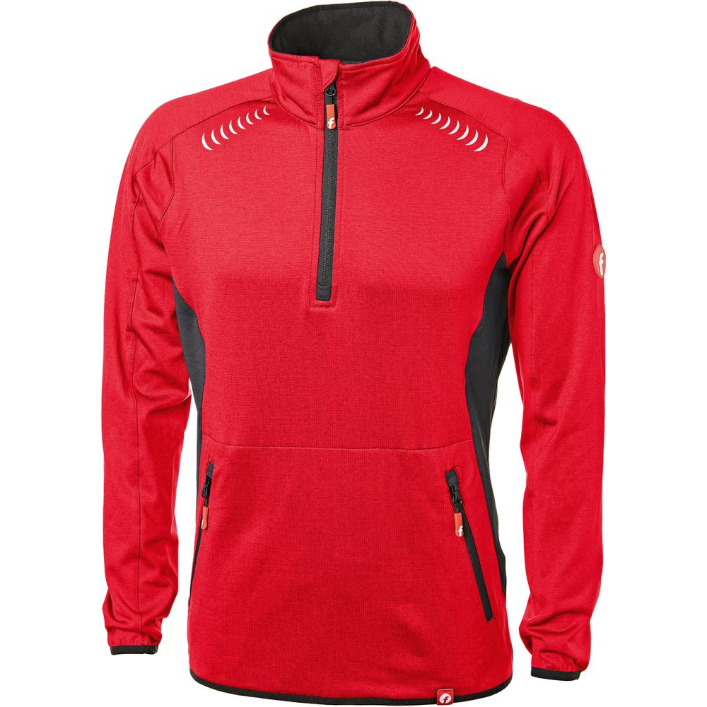 Fleecepullover Gr. XL rot/schwarz meliert Fortis Elements