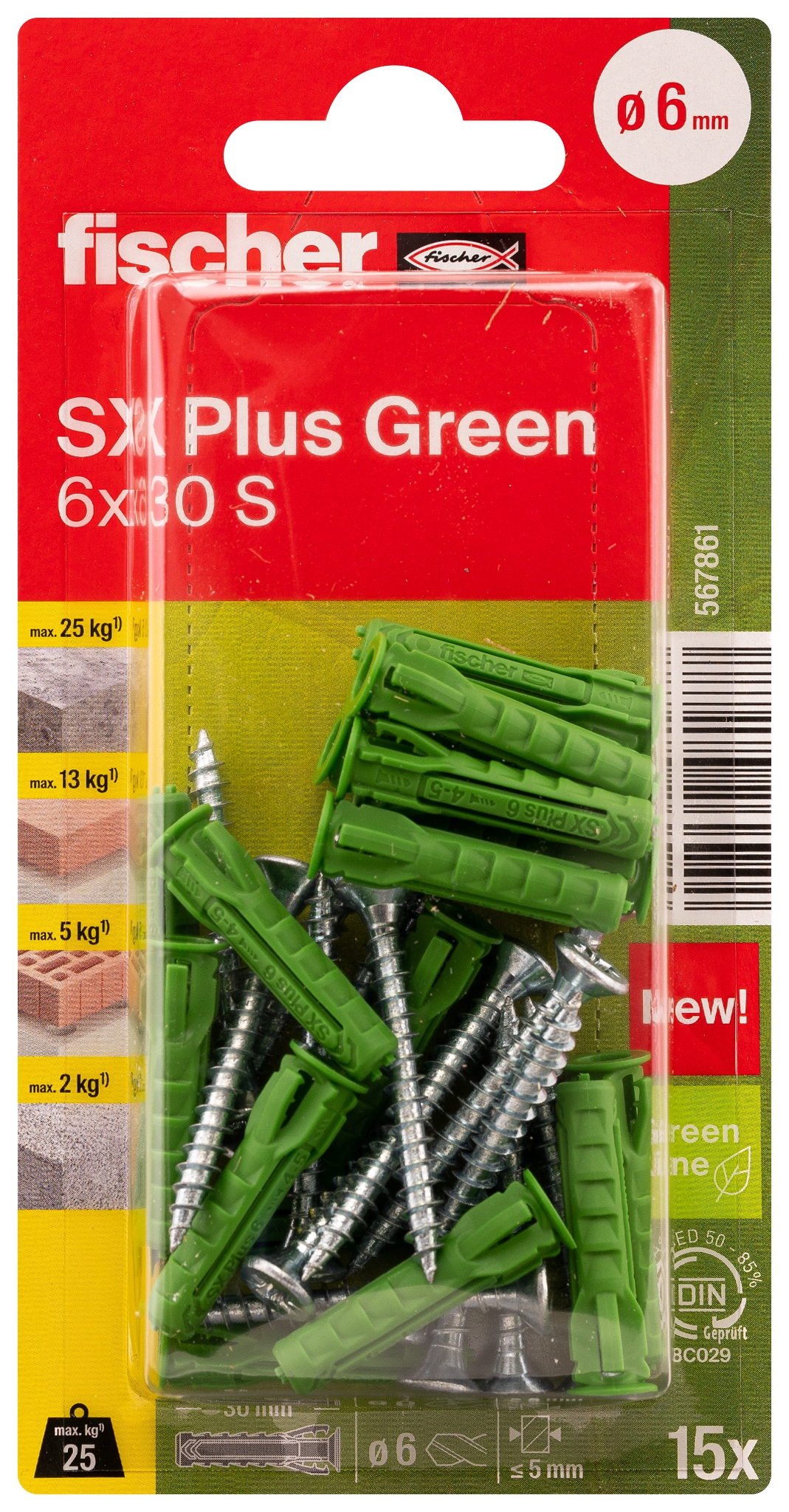 Fischer SX Plus Green 6 x 30 S K. Der Spezialist im Vollbaustoff mit nachwachsenden Rohstoffen.