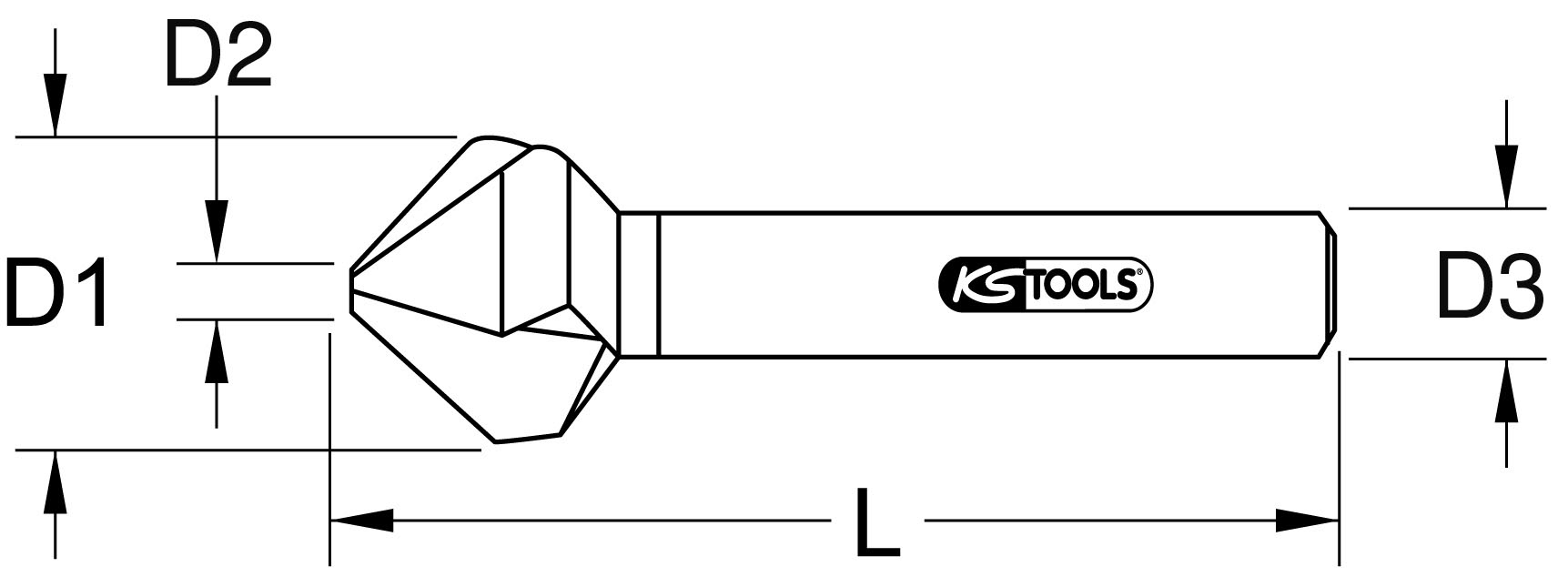 KSTOOLS HSS TiN Kegel- und Entgratsenker 120°, 16,5mm