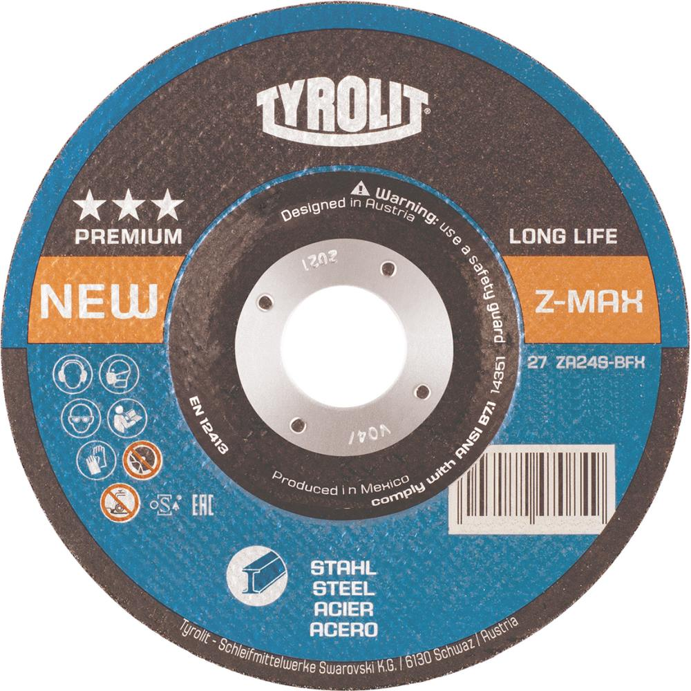 Schruppscheibe LONGLIFE Z-MAX für Stahl 115x7mm ZA24S-BFX Tyrolit