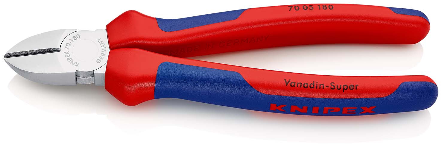 Seitenschneider verchromt mitMehrkomponenten-Griffen180mm KNIPEX