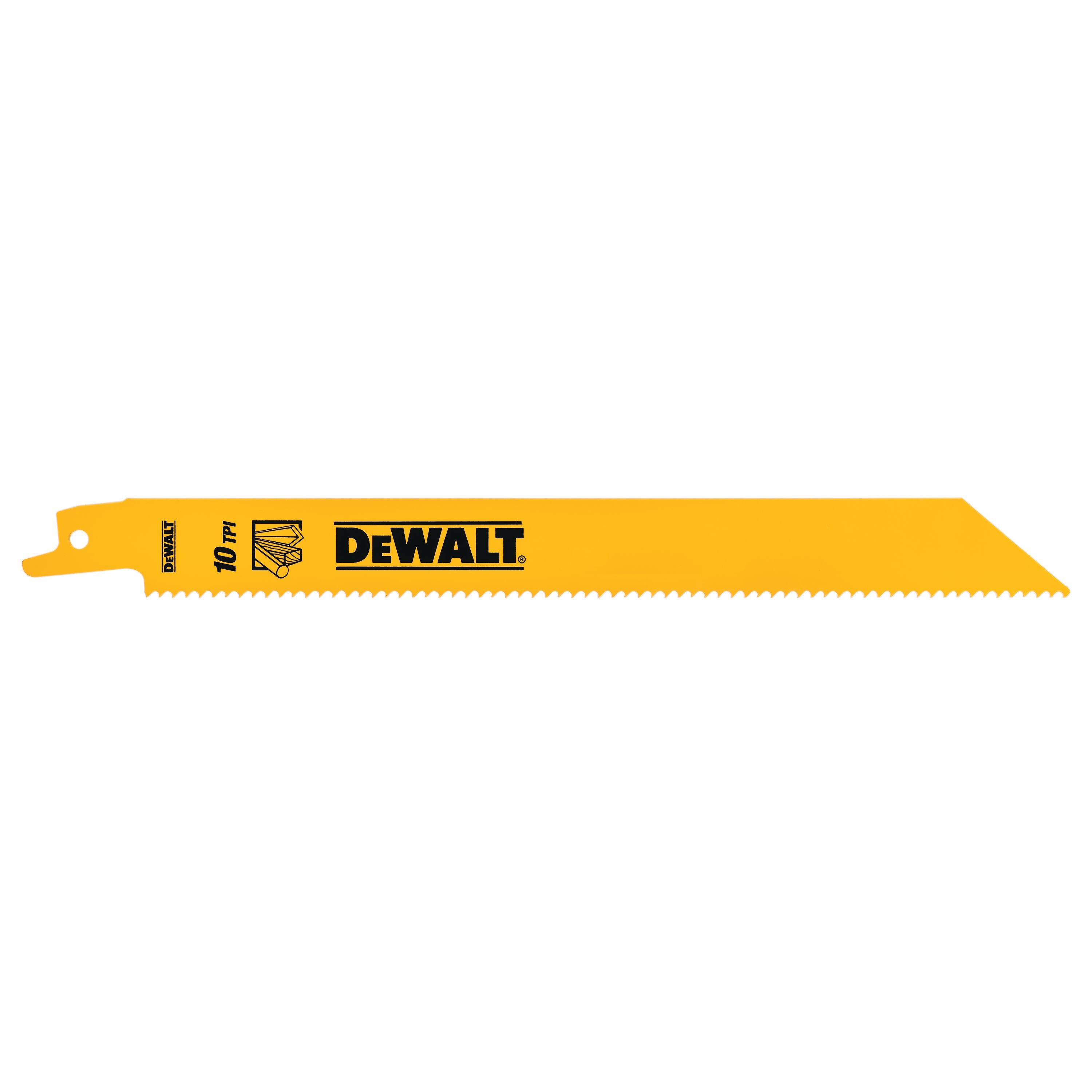 Dewalt DT90383-QZ,  Saebelsaegeblatt BIM Universal 203mm, Saebelsaegeblatt Bi-Metall fuer universellen Einsatz 203mm 10TPI, 5 Stueck
