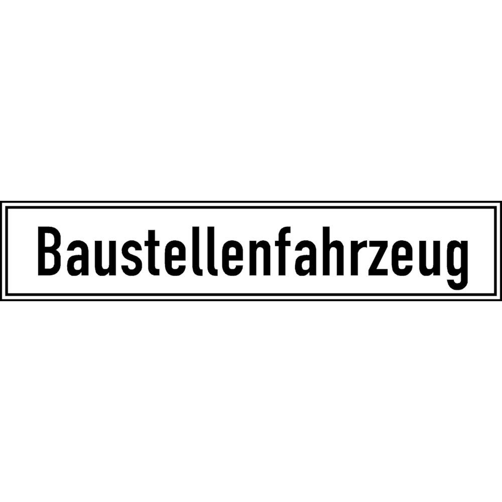 Schild Baustellenfahrzeug, Folientyp RA 1 Magnetfolie Baustellenkfz. 500x100mm