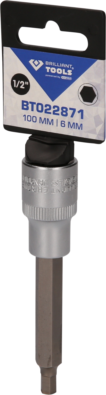 Brilliant Tools  1/2" Innensechskant Bit-Stecknuss, 100 mm lang, 6 mm