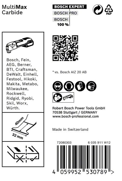 Bosch EXPERT MultiMax AIZ 32 APIT Blatt für Multifunktionswerkzeuge, 32 mm, 10 Stück