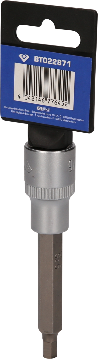 Brilliant Tools  1/2" Innensechskant Bit-Stecknuss, 100 mm lang, 6 mm