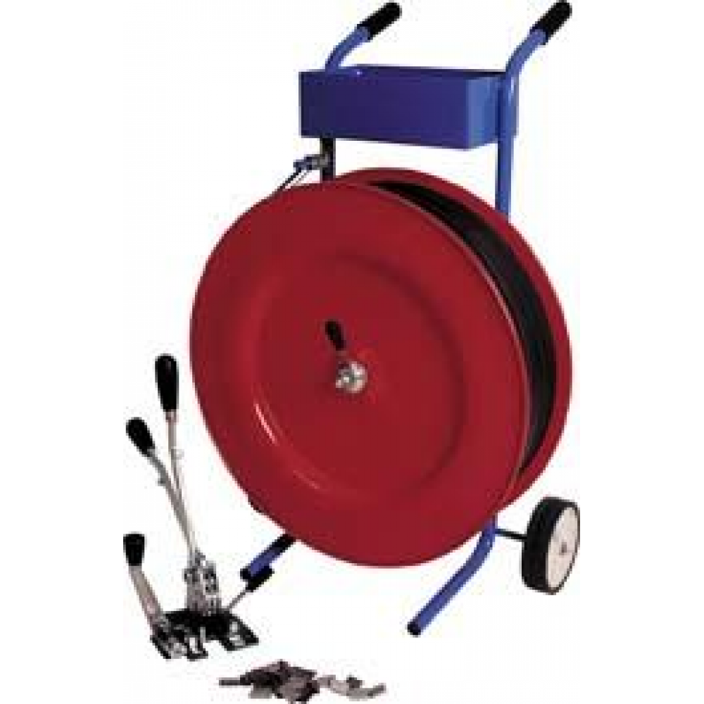 PP-Kunststoffband-Umreifungs-Set, 13 oder 16 mm, mit Abrollwagen PP-Umreifungsset 4 komplett 16mm