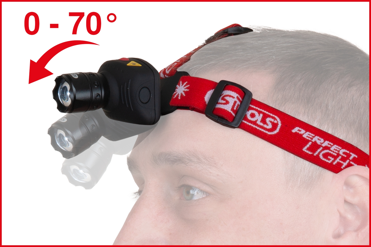 KSTOOLS perfectLight Kopflampe mit Fokus 140 Lumen