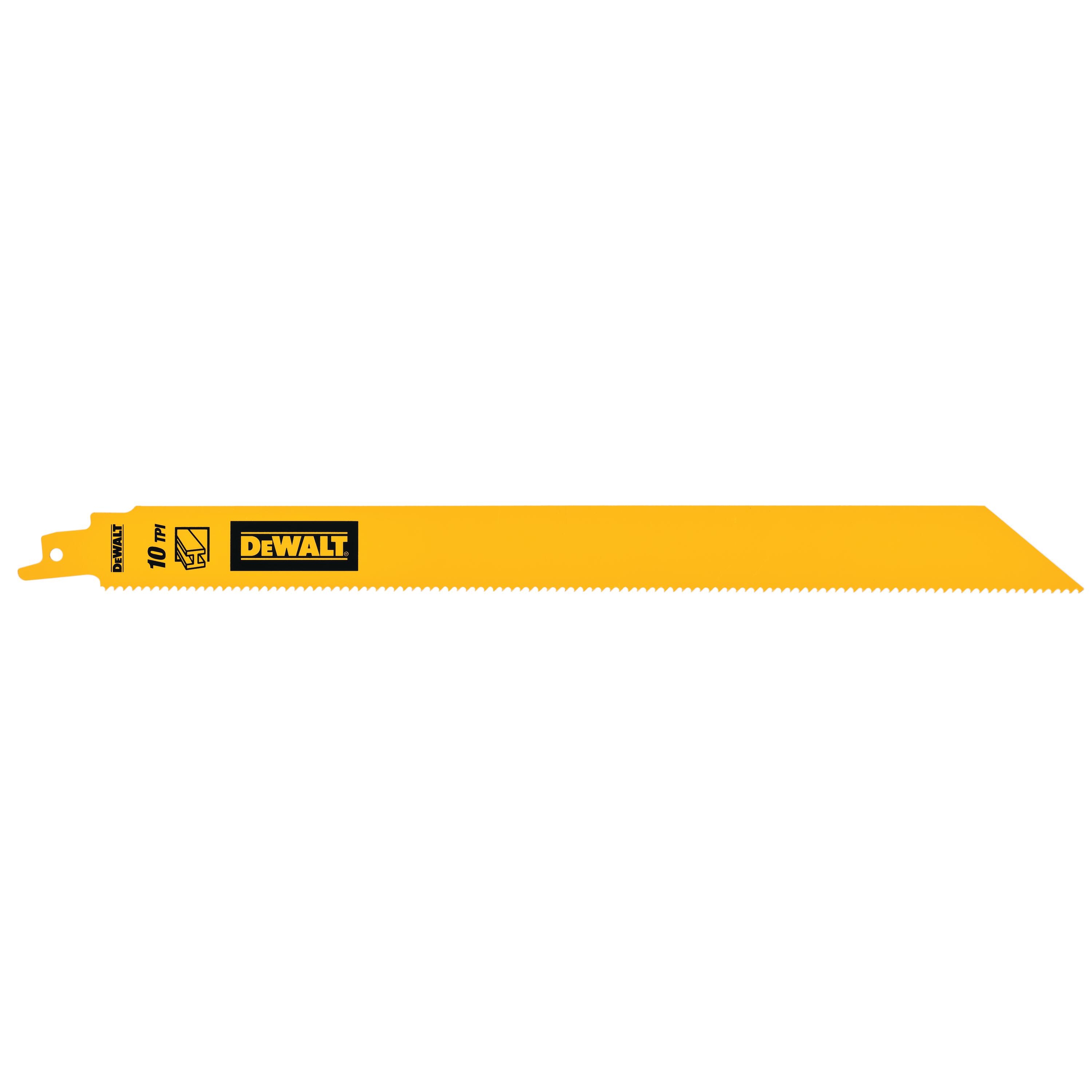 Dewalt DT90389-QZ,  Saebelsaegeblatt BIM 1Z Metall 304mm, Saebelsaegeblatt Bi-Metall 1" Heavy Duty fuer Metall 304mm 10TPI, 5 Stueck