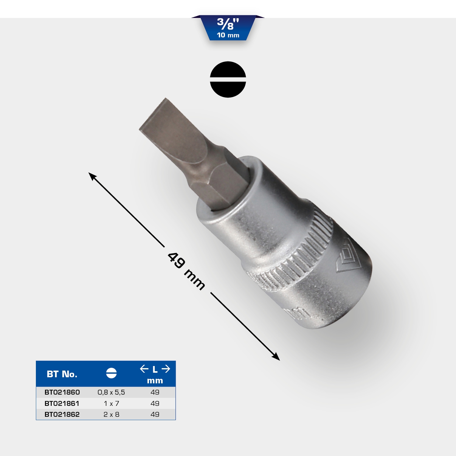 Brilliant Tools  3/8" Schlitz Bit-Stecknuss, 1 x 7 mm