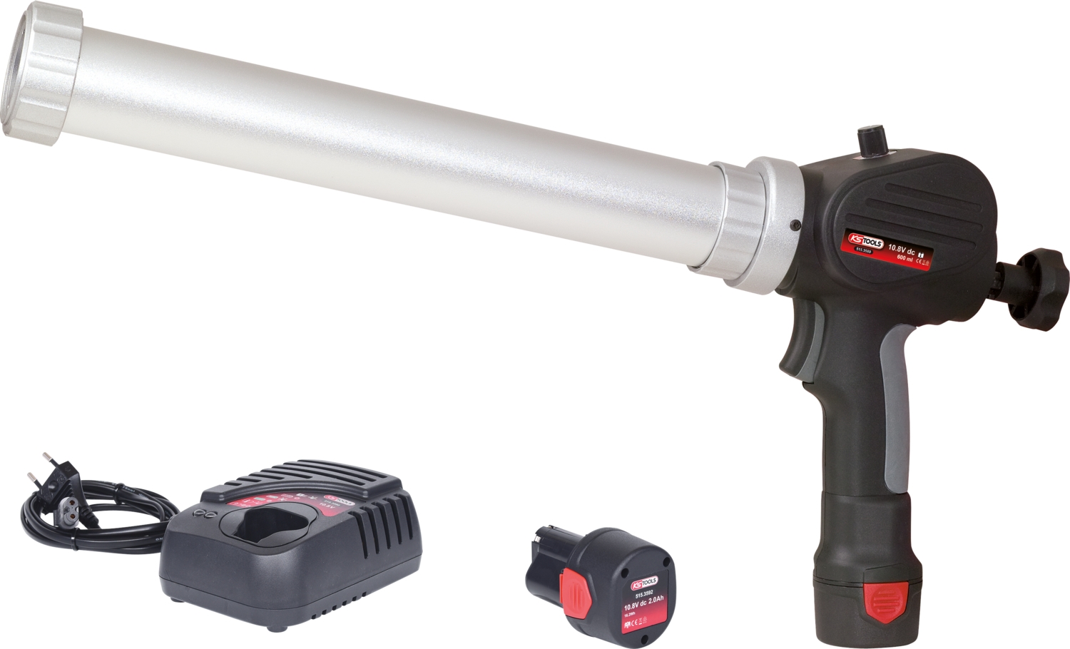 KSTOOLS Akku-Kartuschen-Pistole 600 ml mit 2 Akkus und 1 Ladegerät