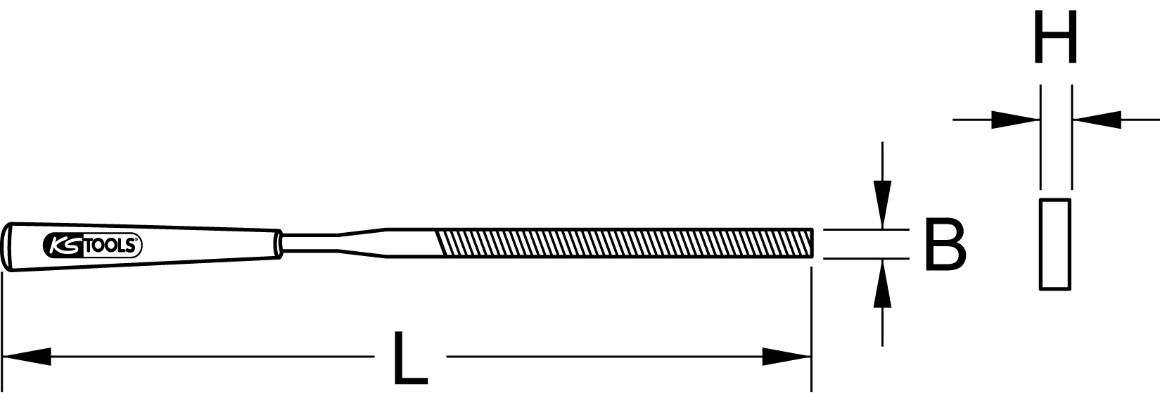 KSTOOLS Flach-Nadelfeile, 5x1mm