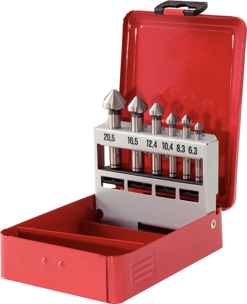 KSTOOLS HSS Co 5 Kegel-Entgratsenker-Satz, Stahlblechkassette 6-tlg