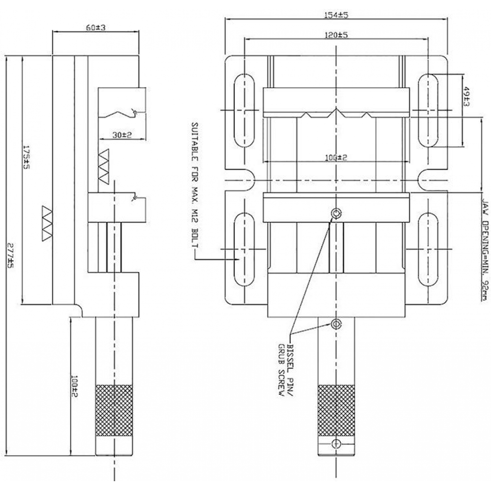 Bohrmaschinenschraubstock Bohrmaschaschinen- Schraubstock 100mm FORTIS