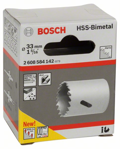 Bosch Lochsäge HSS-Bimetall für Standardadapter, 33 mm, 1 5/16-Zoll