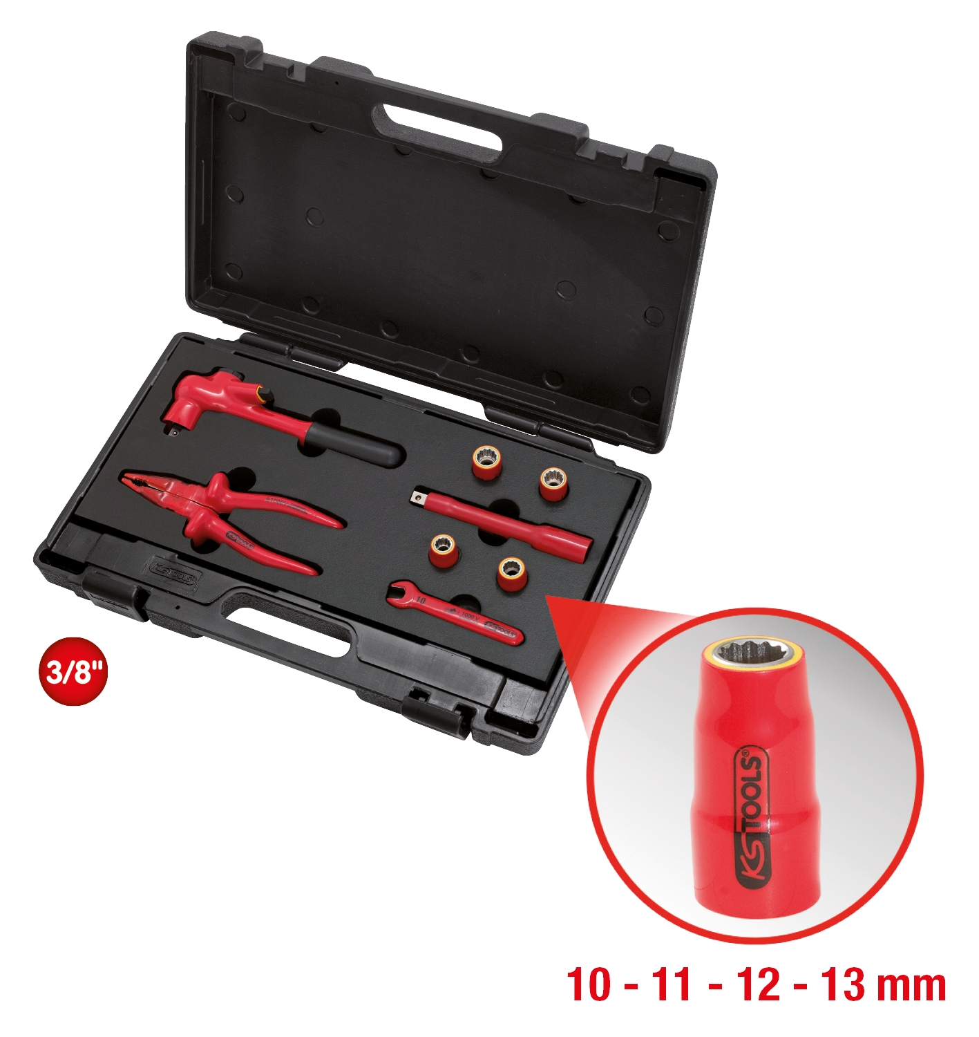 KSTOOLS Werkzeugsatz mit isolierten Werkzeugen für PSA-Elektrofahrzeuge, 8-tlg