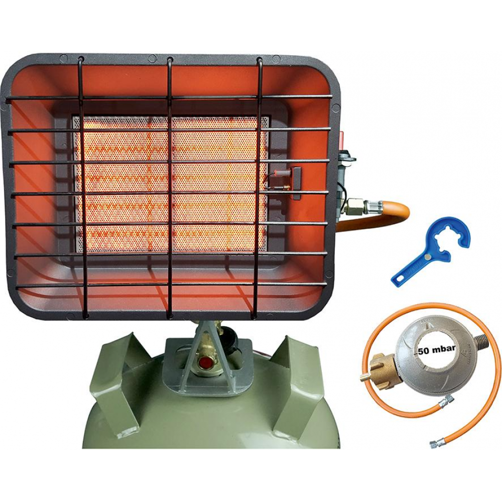 Infrarot-Gas-Heizstrahler Infrarot Aufsteckstrahler BC4200PZ mit Piezozündung