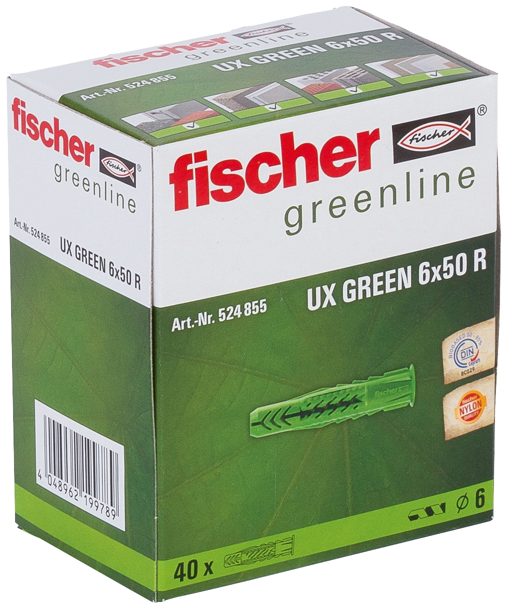 Fischer UX Green 6 x 50 R. Der erste Dübel mit nachwachsenden Rohstoffen