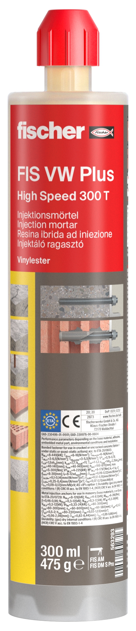 Fischer FIS VW Plus 300 T. Der kraftvolle Universalmörtel für Beton und Mauerwerk