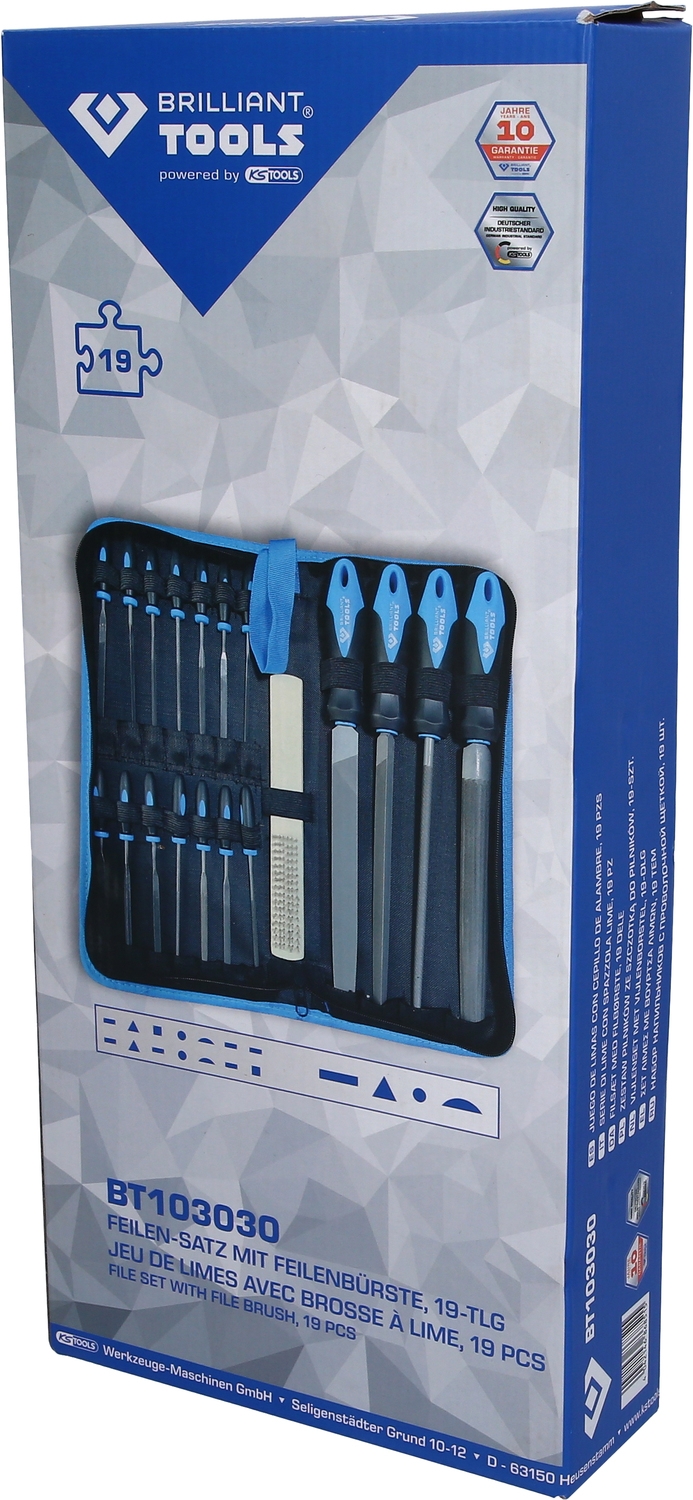Brilliant Tools  Feilen-Satz mit Feilenbürste, 19-tlg