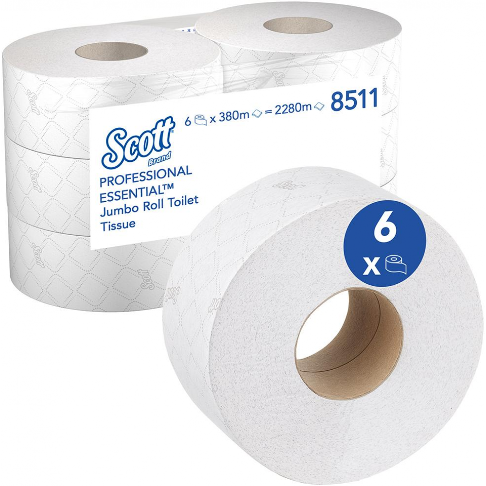 Scott PERFORMANCE Toilet Tissue Maxi Jumbo Toilettenpapier hochweiss a 6 380m