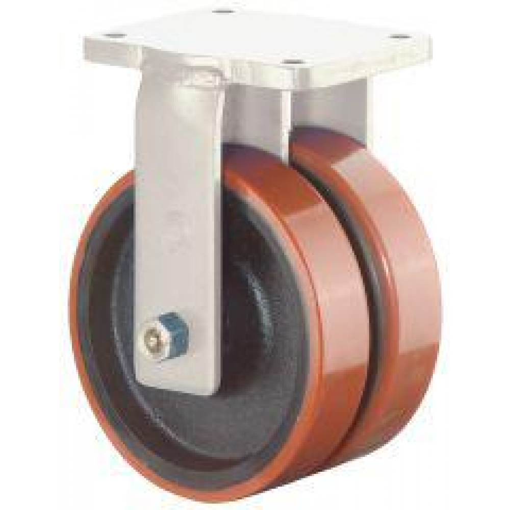 Bockrolle, S110.C10 Dopp-100mm S110.C10Platte,Polyure Guss,KL S110.C10.100 BS ROLLEN
