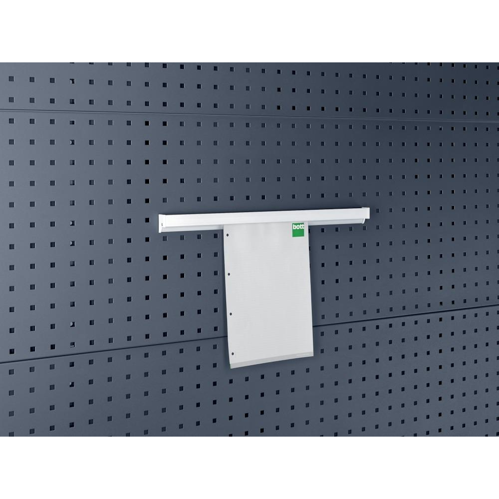 Präsentationsschiene B500x T10x H50 mm A4 hoch für Lochplatten