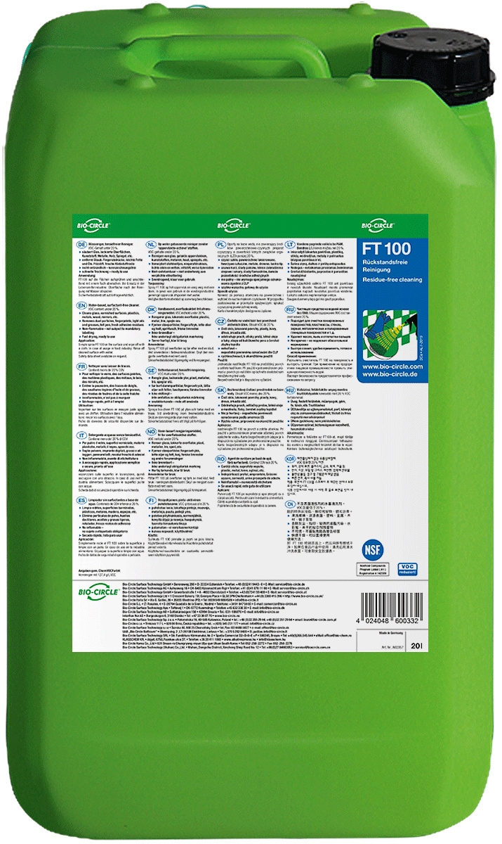 BIO-CIRCLE Oberflächenvor- und Nachbehandlung FT 100, Kunststoff-Kanister 20 L