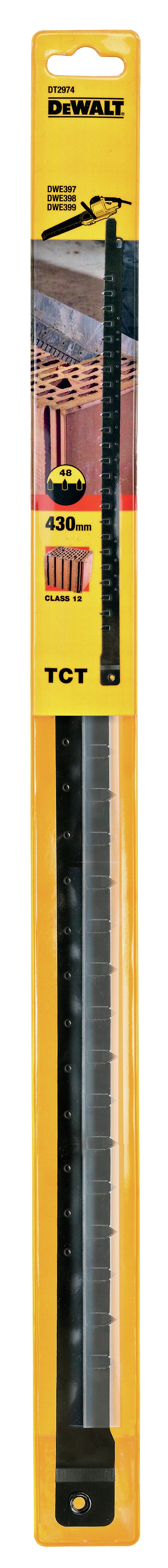 Dewalt DT2974-QZ,  Spezialsaegeblatt HM Poroton 430mm, Alligator® - Spezialsägeblätter, Arbeitslänge 430mm, Zahnmaterial: TCT