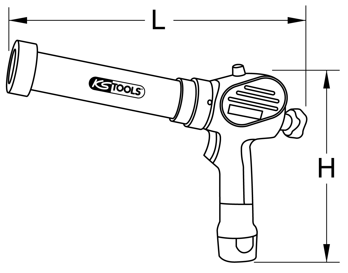 KSTOOLS Akku-Kartuschen-Pistole 310 ml ohne Akku und Ladegerät