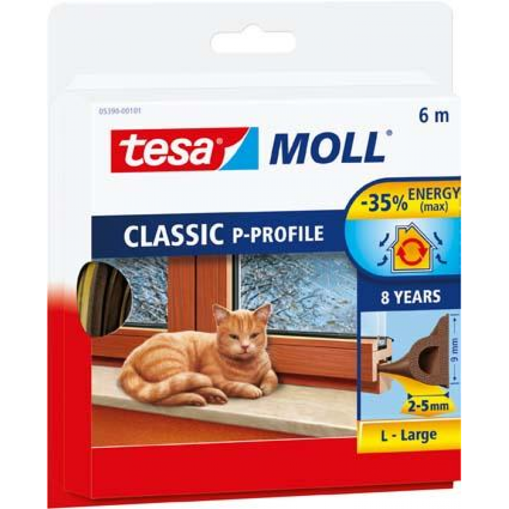 tesamoll Hohlprofil-Dichtung P-Profil-Dichtung braun 6m:9mm tesa 5390