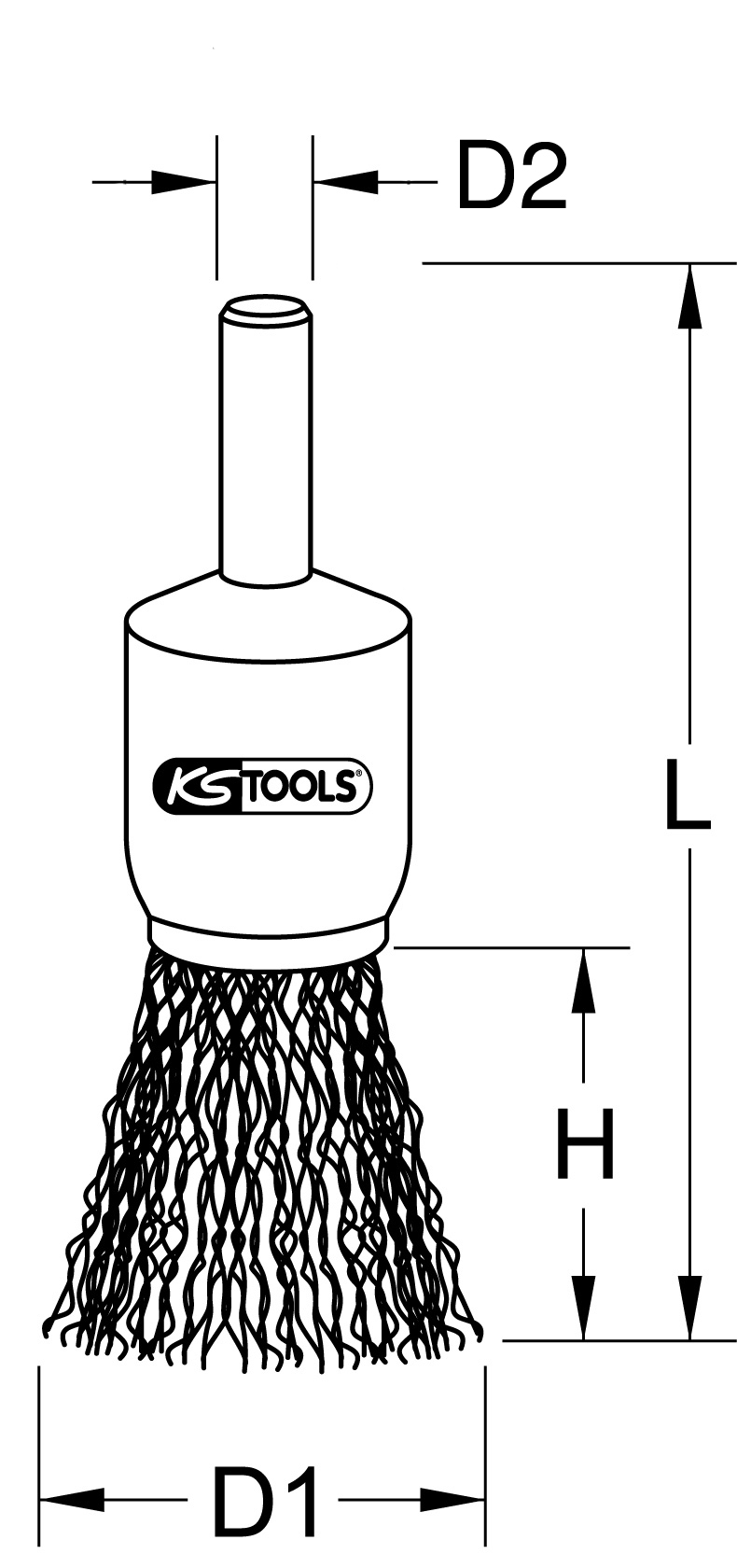 KSTOOLS Stahldraht Pinselbürste 0,3mm, Ø 19mm