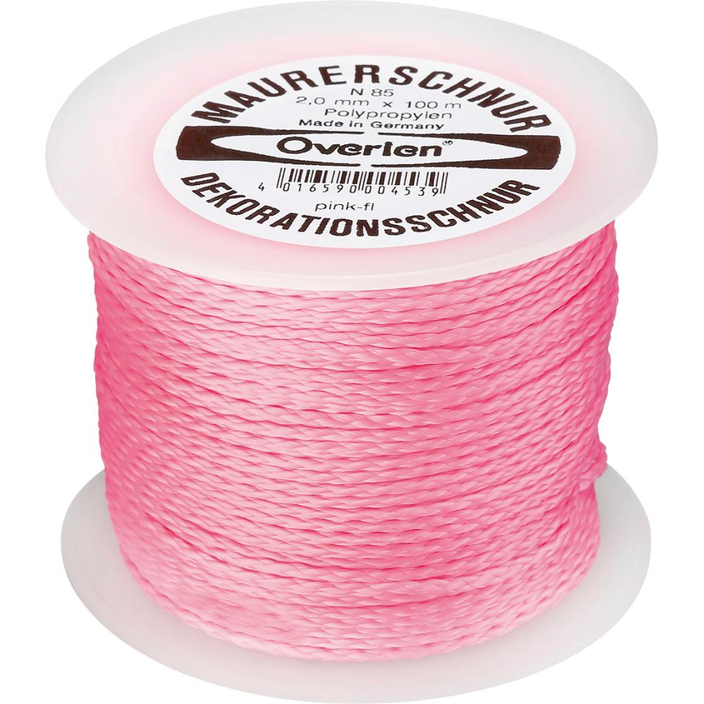 Maurerschnur, Polypropylen, fluoreszierend PP 2 0mm,100m pink Overmann