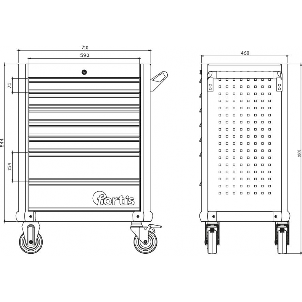 Werkstattwagen 710x460x1025mm FORTIS